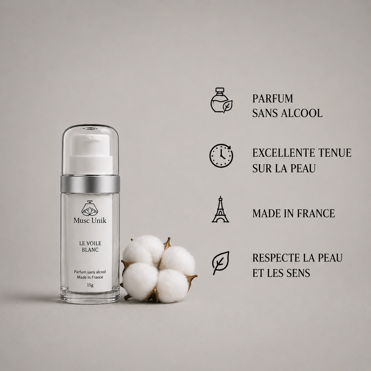Gel parfumé au musc blanc - Le Voile Blanc