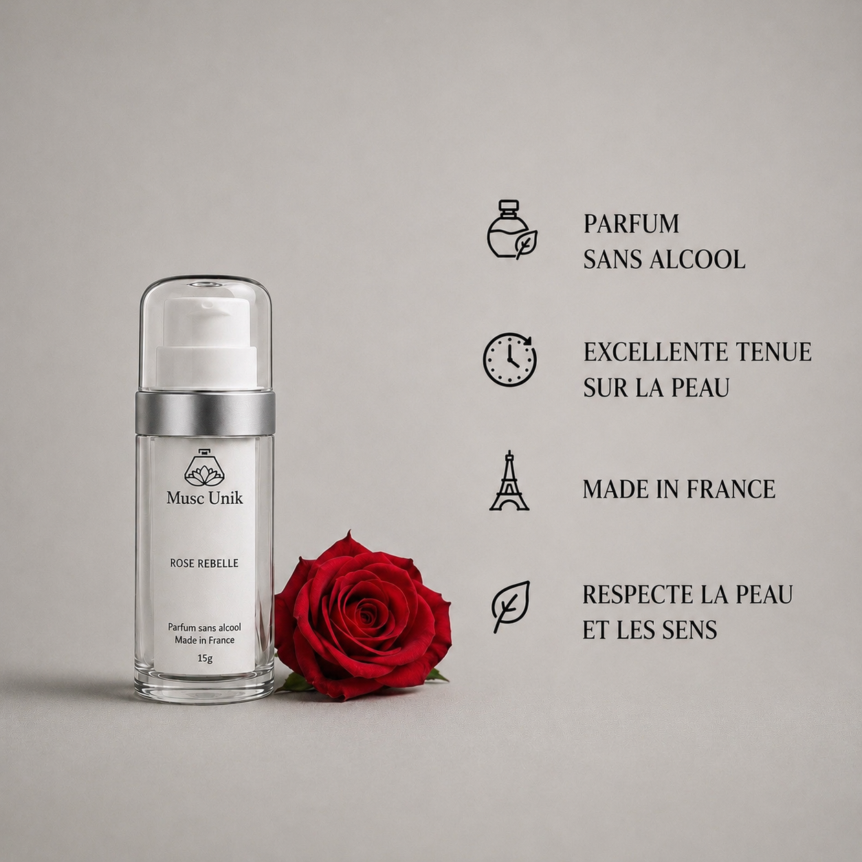 Gel parfumé au musc blanc - Rose Rebelle