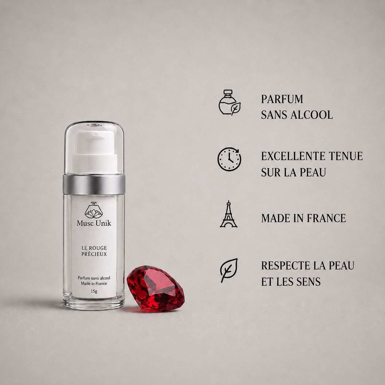 Gel parfumé au musc blanc - Le Rouge Précieux