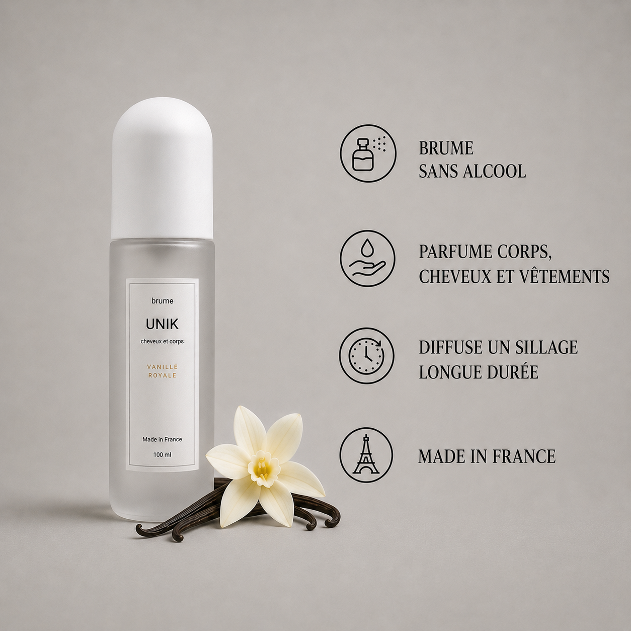 Brume parfumée Corps & cheveux - Vanille Royale